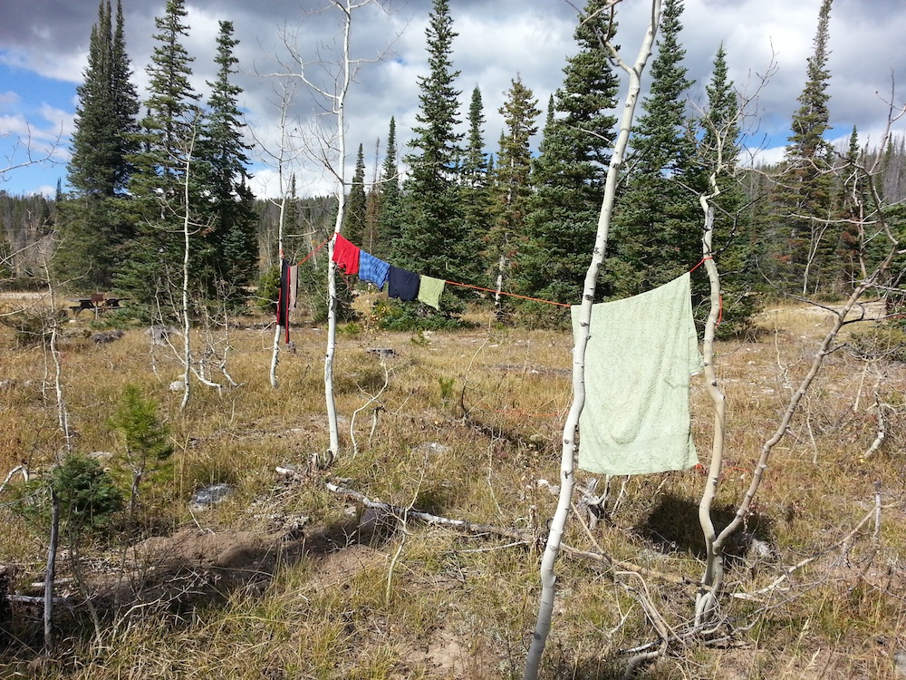 Laundry in the wilderness.